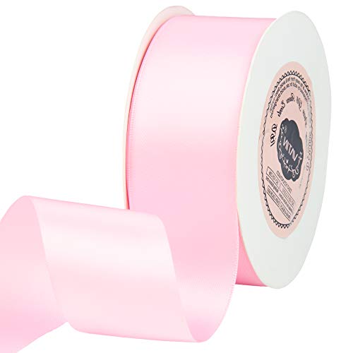 VATIN 1-1/2 Wide Double Faced Polyester Pearl Pink Satin Ribbon C...
