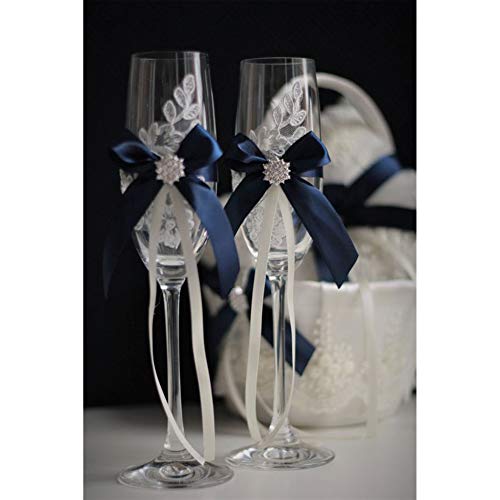 VATIN 3/8 inches Double Faced Navy Blue Polyester Satin Ribbon - 5...