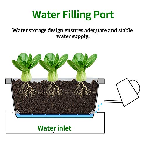 3 Packs Window Box Planter, 14 inches Plastic Flower Vegetable Pla...