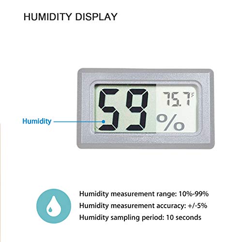 Veanic 2-Pack Mini Digital Electronic Temperature Humidity Meters ...
