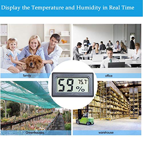 Veanic 2-Pack Mini Digital Electronic Temperature Humidity Meters ...