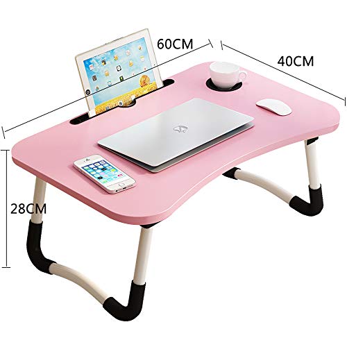 Lap Desk with Storage Drawer, Phone and Cup Holder, Laptop Bed Tra...