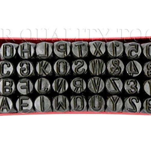 36 pc 3/8 Steel Metal Punch Letter & Number Stamp Stamping Kit Se...