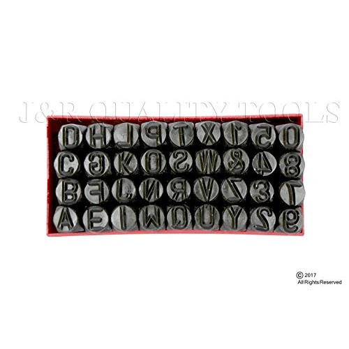 36 pc 3/8 Steel Metal Punch Letter & Number Stamp Stamping Kit Se...