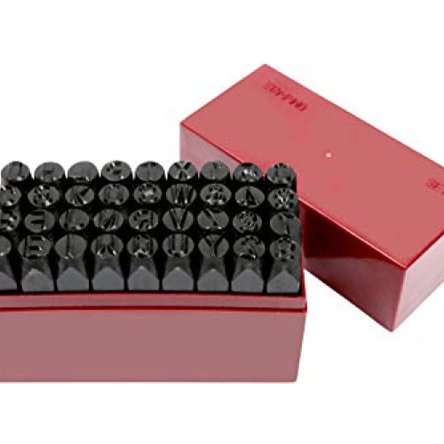 36 pc 3/8 Steel Metal Punch Letter & Number Stamp Stamping Kit Se...