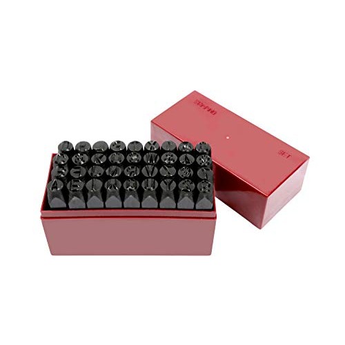 36 pc 3/8 Steel Metal Punch Letter & Number Stamp Stamping Kit Se...