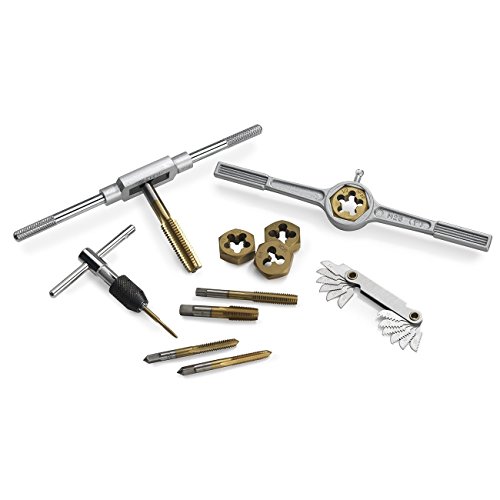 J&R Quality Tools 40-Piece Titanium Coated Tap & Hexagon Die Set -...