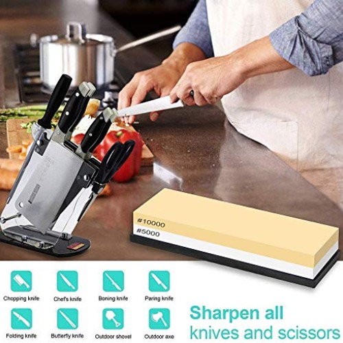 Whetstone 5000/10000 Grit Sharpening Stone, VECU 2 Side Polishing ...