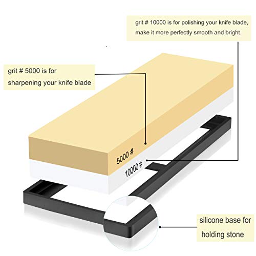 Whetstone 5000/10000 Grit Sharpening Stone, VECU 2 Side Polishing ...