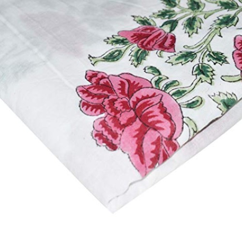 Handmade Hand Block Print Pure 100% Cotton Sanganeri Print Big Flo...
