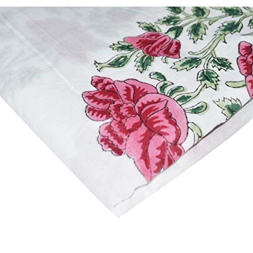Handmade Hand Block Print Pure 100% Cotton Sanganeri Print Big Flo...