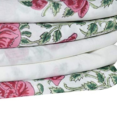Handmade Hand Block Print Pure 100% Cotton Sanganeri Print Big Flo...