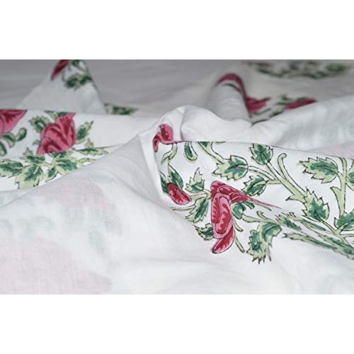 Handmade Hand Block Print Pure 100% Cotton Sanganeri Print Big Flo...