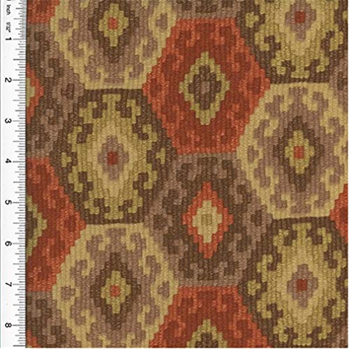 Veedaf Designer Cotton Red/Brown Honeycomb Print Decorating Fabric...