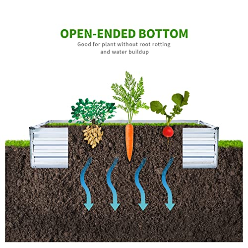 Veezyo Galvanized Raised Garden Bed Kit - Metal Raised Planter 2 P...