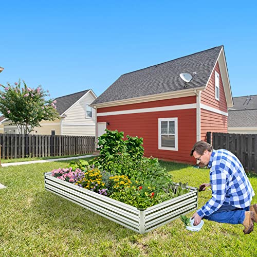 Veezyo Galvanized Raised Garden Bed Kit - Metal Raised Planter 2 P...