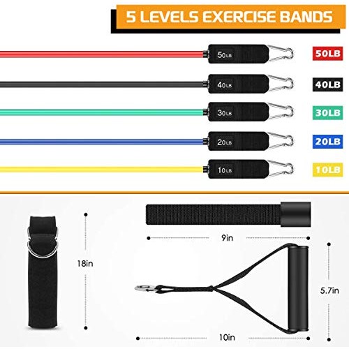 VEICK Resistance Bands Set,Workout Bands,Exercise Bands,5 Tube Fit...