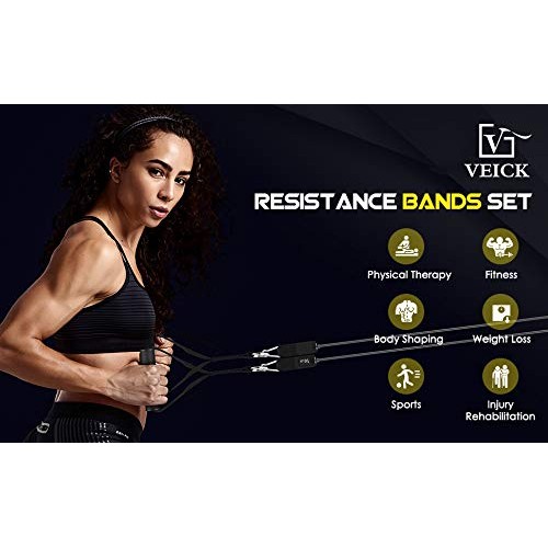 VEICK Resistance Bands Set,Workout Bands,Exercise Bands,5 Tube Fit...