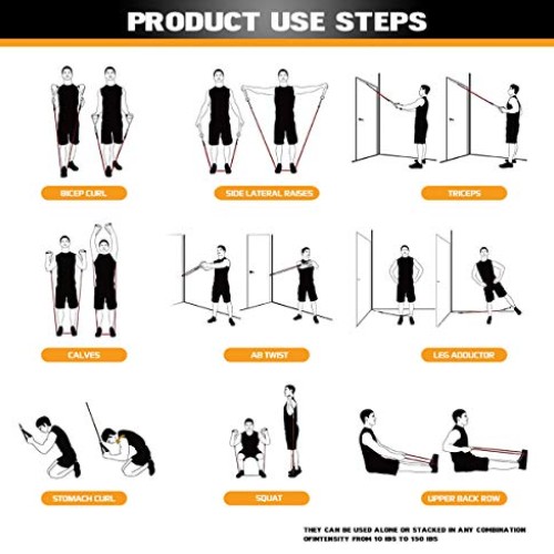 VEICK Resistance Bands Set,Workout Bands,Exercise Bands,5 Tube Fit...