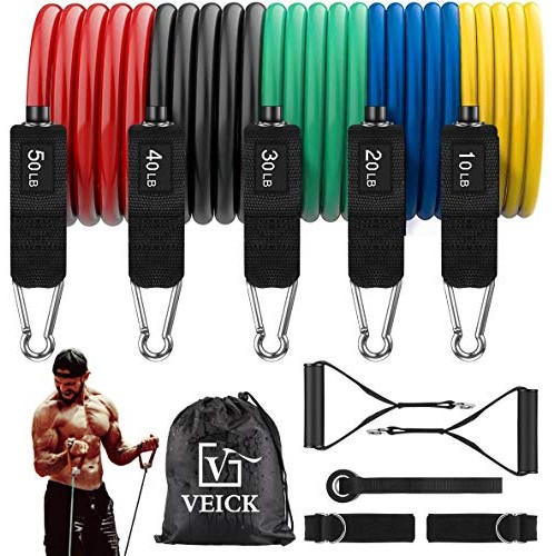 VEICK Resistance Bands Set,Workout Bands,Exercise Bands,5 Tube Fit...