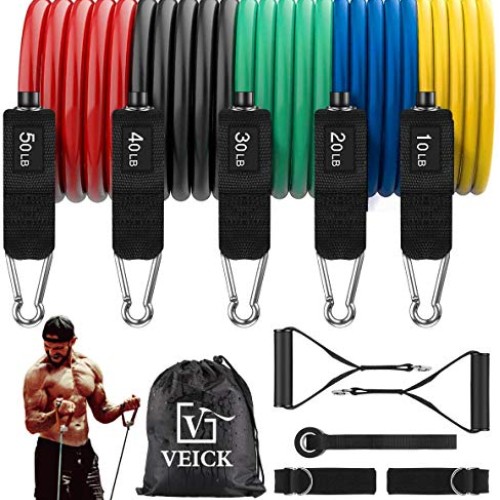 VEICK Resistance Bands Set,Workout Bands,Exercise Bands,5 Tube Fit...