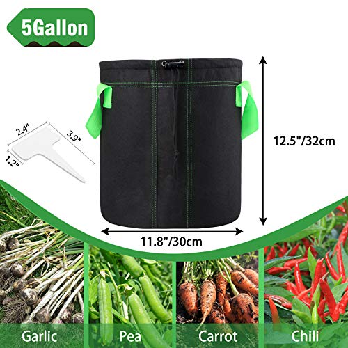 6-Pack 5 Gallon Plant Grow Bags, Premium Aeration Non...