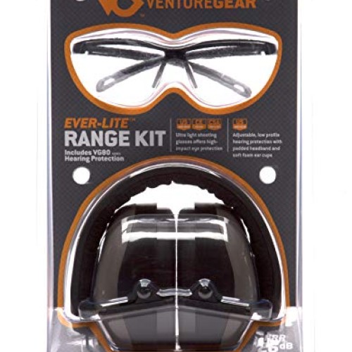 Venture Gear Shooting Glass and Hearing Protection Range Kit, Clea...