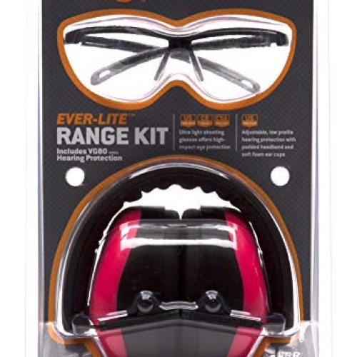 Venture Gear Shooting Glass and Hearing Protection Range Kit, Clea...