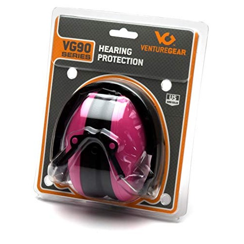 Venture Gear VG90 Series Hearing Protection Earmuff, Pink, VG Clam...