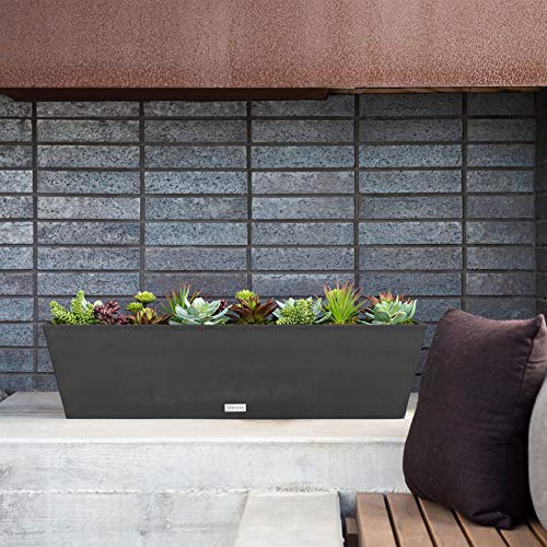 Veradek Brooklyn Planter - 2 Pack 36 inches, Black