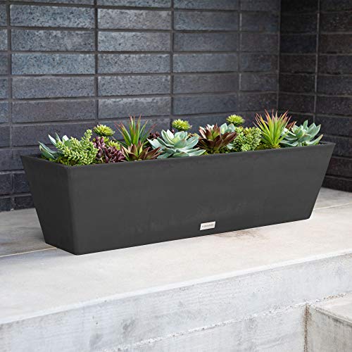 Veradek Brooklyn Planter - 2 Pack 36 inches, Black