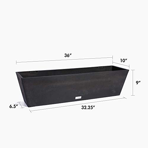 Veradek Brooklyn Planter - 2 Pack 36 inches, Black