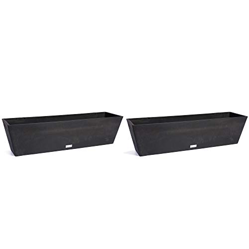 Veradek Brooklyn Planter - 2 Pack 36 inches, Black