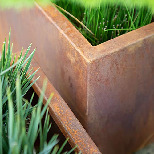 Veradek Metallic Series Cube Medium Planter - Corten Steel