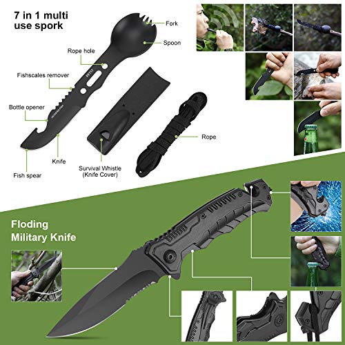 Survival Kit, 32 in 1 Professional Emergency Survival Gear Equipme...