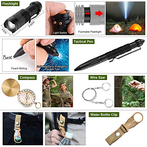 Survival Kit, 32 in 1 Professional Emergency Survival Gear Equipme...