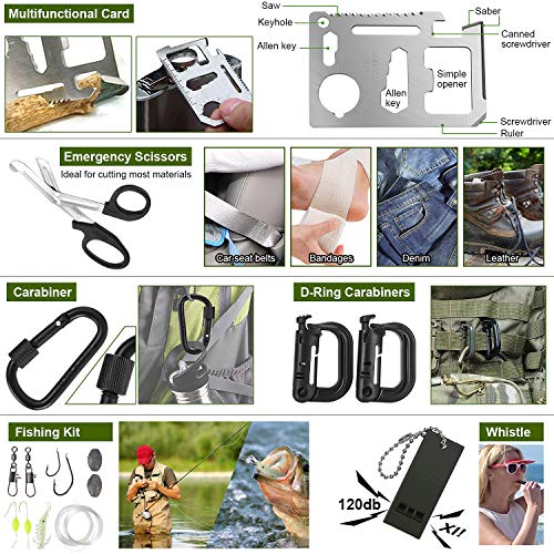 Survival Kit, 32 in 1 Professional Emergency Survival Gear Equipme...