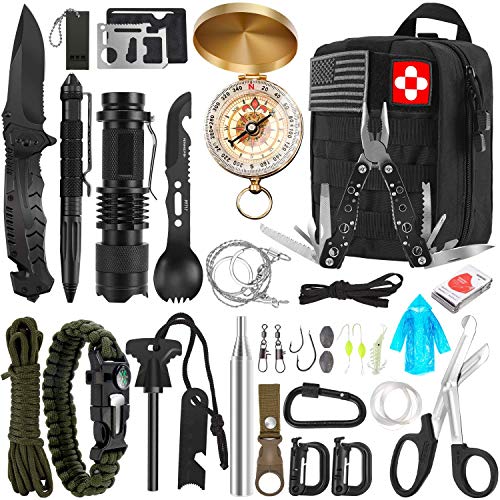 Survival Kit, 32 in 1 Professional Emergency Survival Gear Equipme...