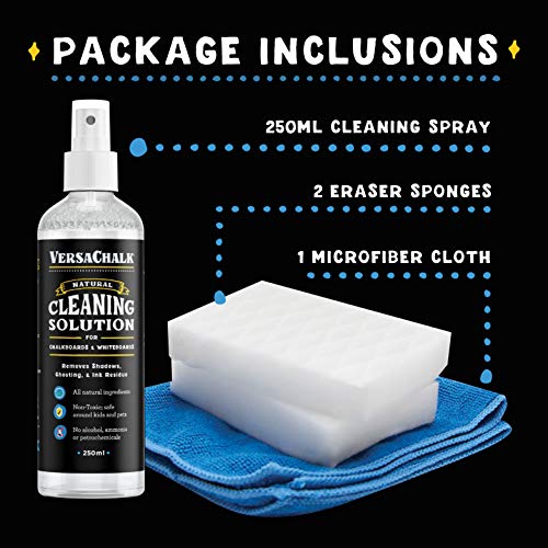 100% Natural Chalkboard Cleaner Spray and Eraser Kit by VersaChalk...