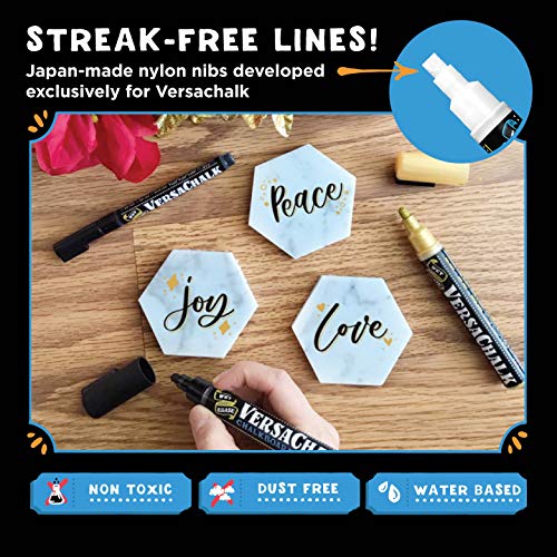 VersaChalk Chalkboard Chalk Markers - 1 White Liquid Chalk Pen, 3m...