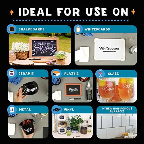 VersaChalk Chalkboard Chalk Markers - 1 White Liquid Chalk Pen, 3m...