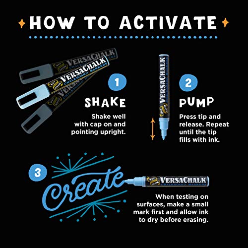 VersaChalk Chalkboard Chalk Markers - 1 White Liquid Chalk Pen, 3m...