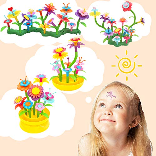 VERTOY Flower Garden Building Toy Set for 3, 4, 5, 6 Year Old Girl...