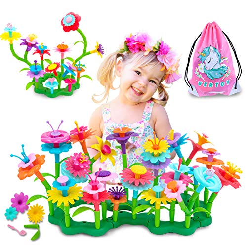 VERTOY Gifts for 3 4 5 6 Year Old Girls, Flower Garden Building To...