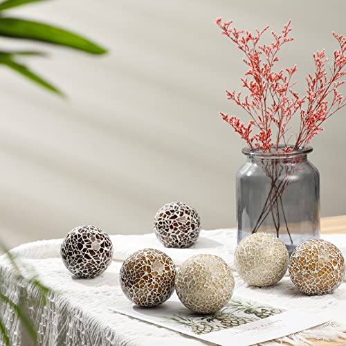 6 Pieces Mosaic Sphere Balls Decorative Mosaic Glass Balls Decorat...