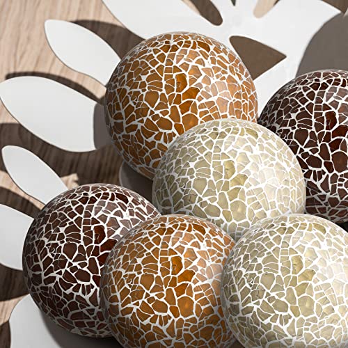 6 Pieces Mosaic Sphere Balls Decorative Mosaic Glass Balls Decorat...