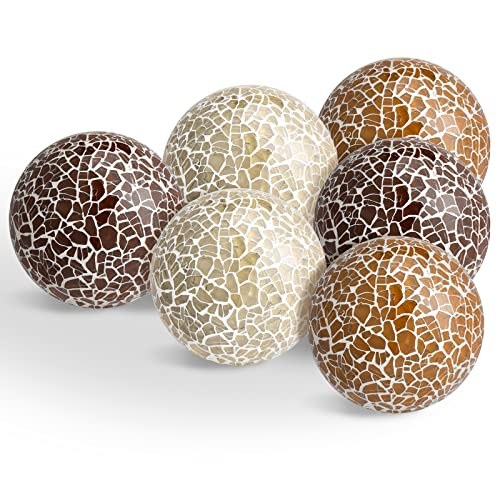 6 Pieces Mosaic Sphere Balls Decorative Mosaic Glass Balls Decorat...