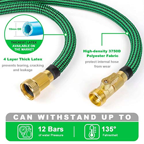 Vezane Garden Hose 100ft, Water Hose with 10 Function Nozzle and D...