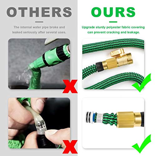 Vezane Garden Hose 100ft, Water Hose with 10 Function Nozzle and D...