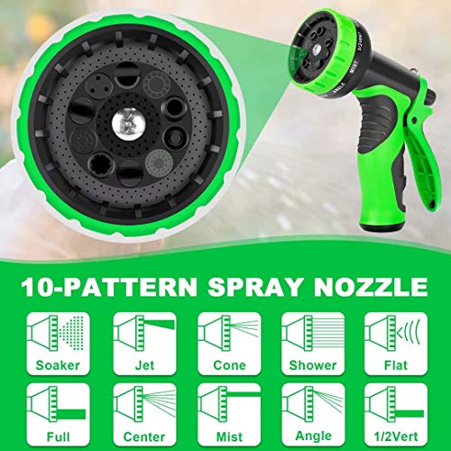 Vezane Garden Hose 100ft, Water Hose with 10 Function Nozzle and D...